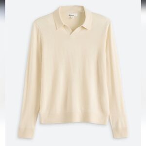 3337 NWT The Commons Long Sleeve Merino Johnny Collar Sweater Polo LG